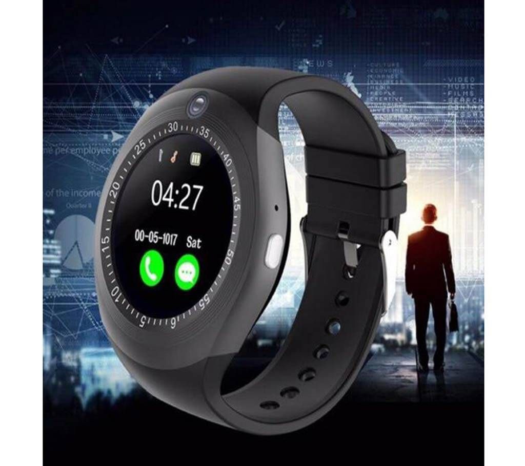 Y1S Bluetooth Smart Watch with Camera Pedometer - Black