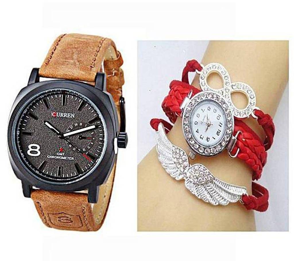 Curren Combo of Men's Analog Watch and Women's Analog Watch