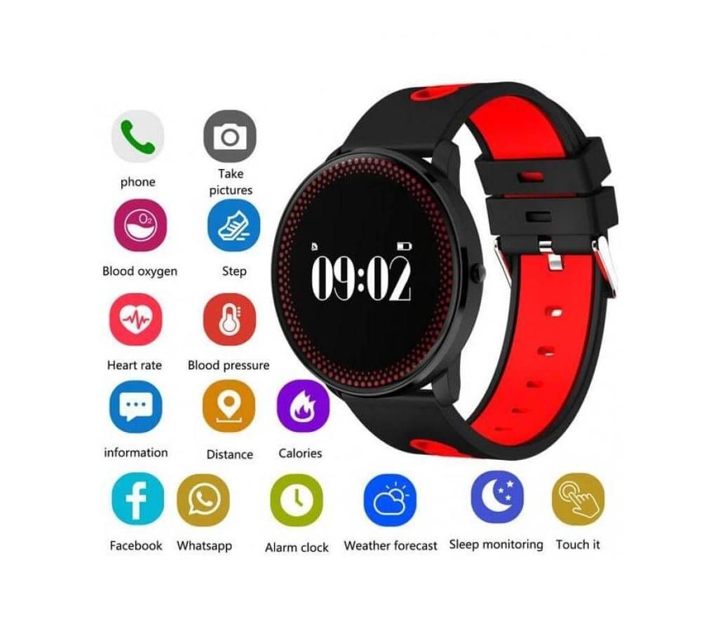 Cf007 Smart Watch Fitness Tracker Blood Pressure Heart Rate Waterproof