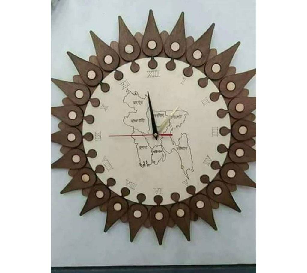 Bangladesh map wooden clocks