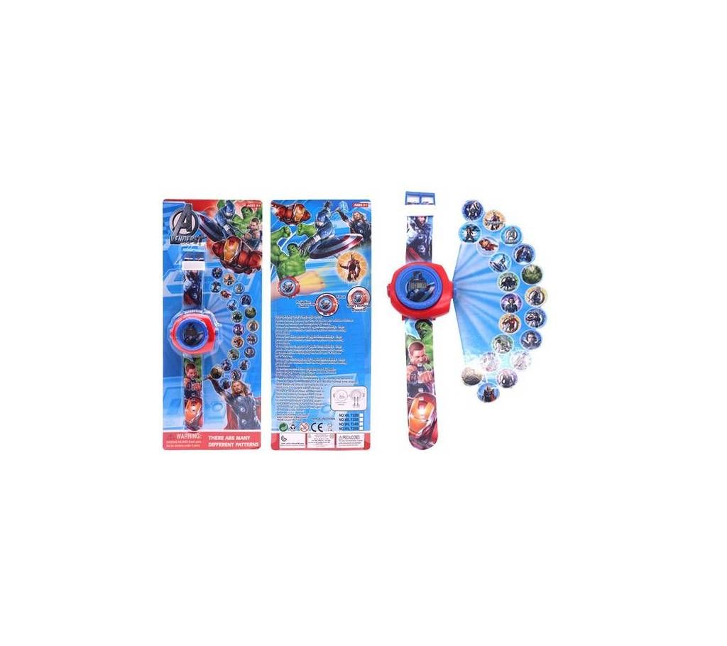 3D Automatic Projection Digital LED AVENGERS Watch For Kids