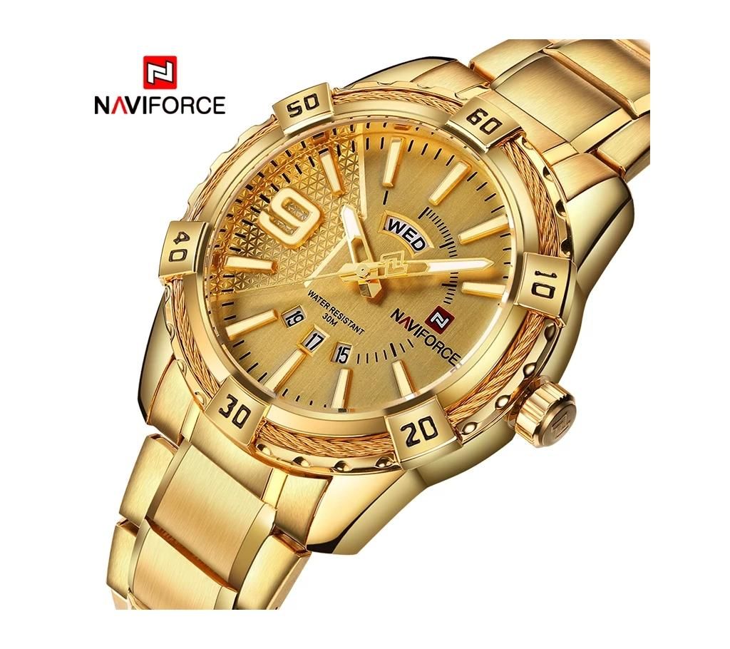 New Fashion Luxury Brand NAVIFORCE Men Gold Watches