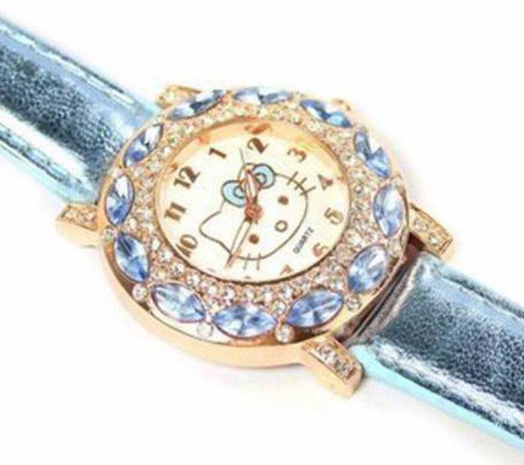 Rhinestone setting ladies watch