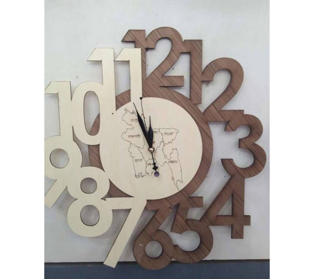 Number count wooden clock