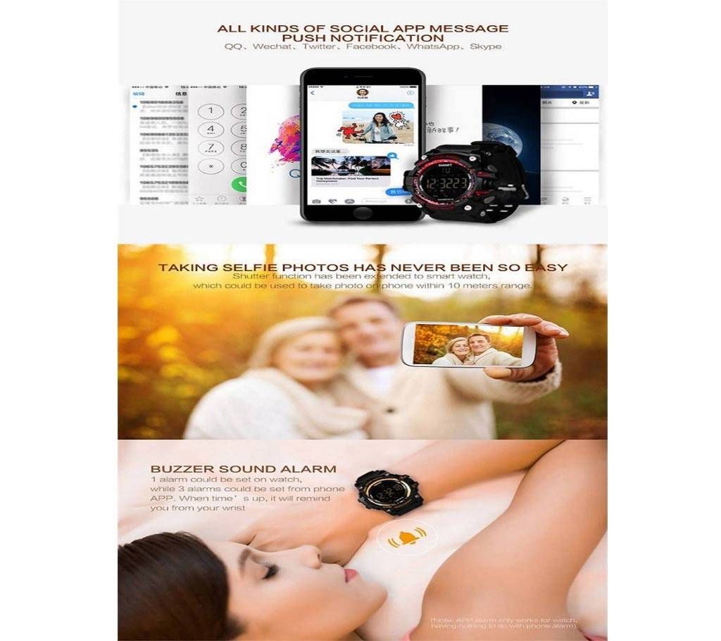 EX18 Bluetooth Water-proof Smart Gear Watch - SIM Not Supported 