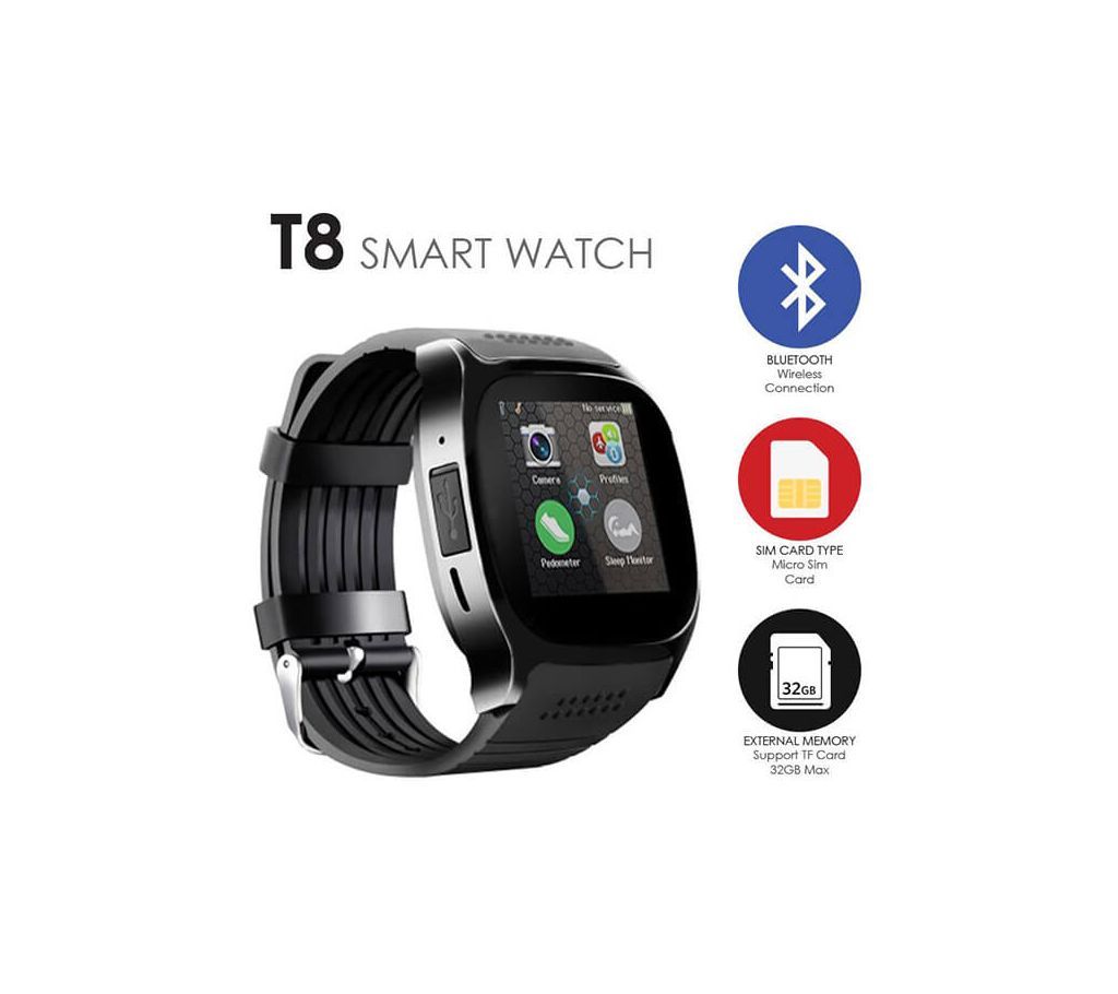 T8 Smart Watch (Sim & Memory Supported)