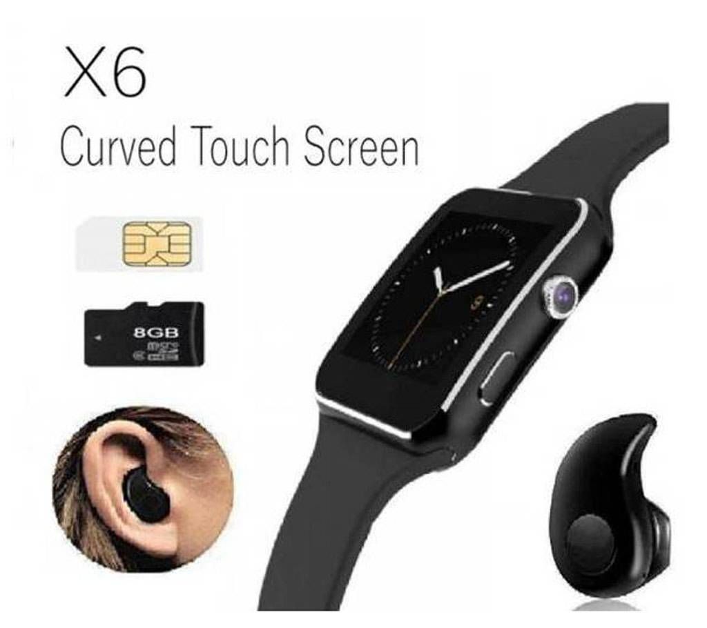 X6 Curved Display Smart Watch with Bluetooth