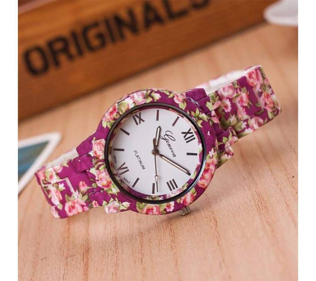 Floral Print Ladies Reverse Watch