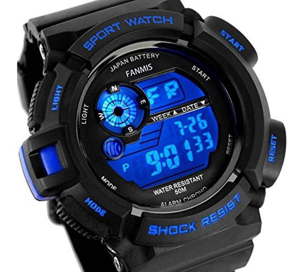 Rubber Digital gents Wrist sports Watch