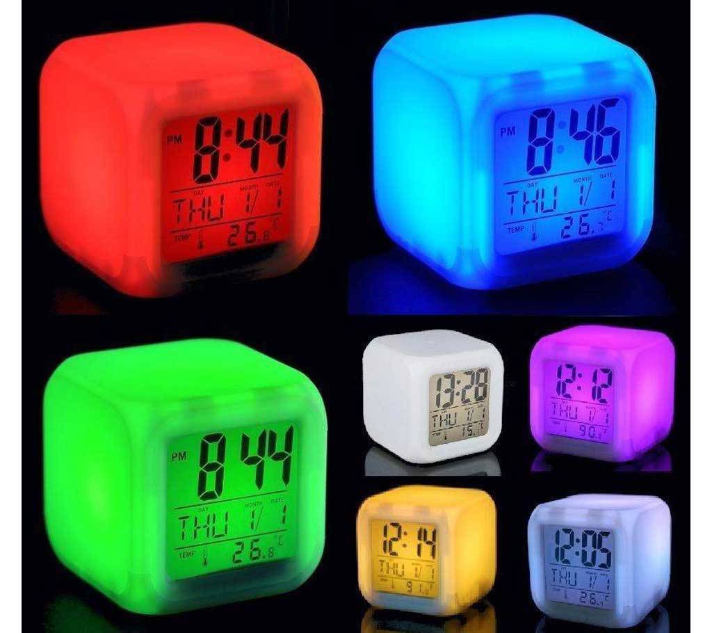 7 Colors LED Clock With Alarm