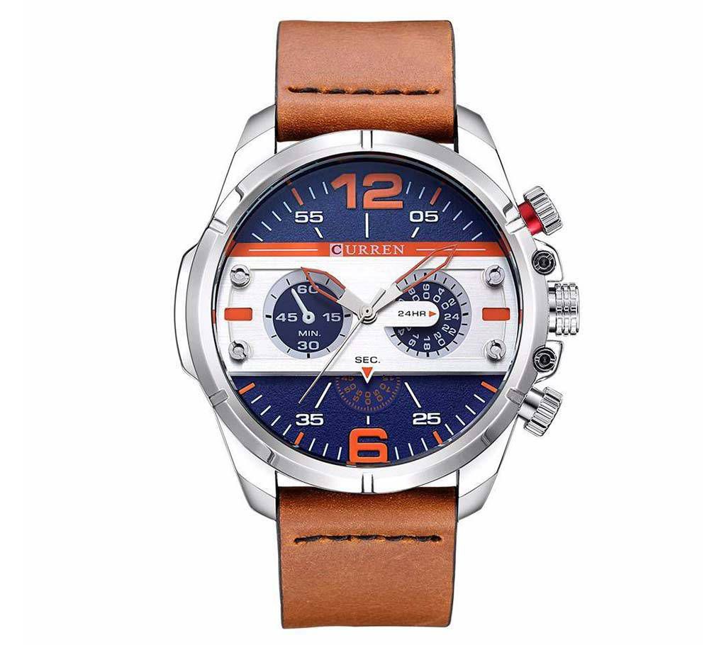 CURREN Men's Sports Waterproof Leather Strap Quartz Wrist Watch 8259