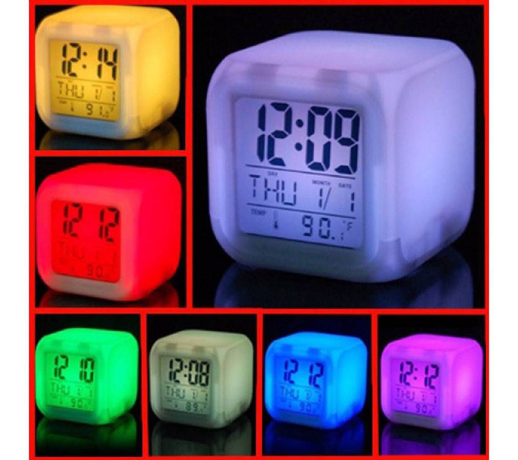7 Color LED Alarm Clock