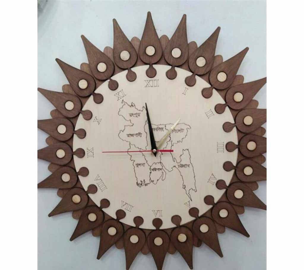 Wooden Map Of Bangladesh Wall Clock