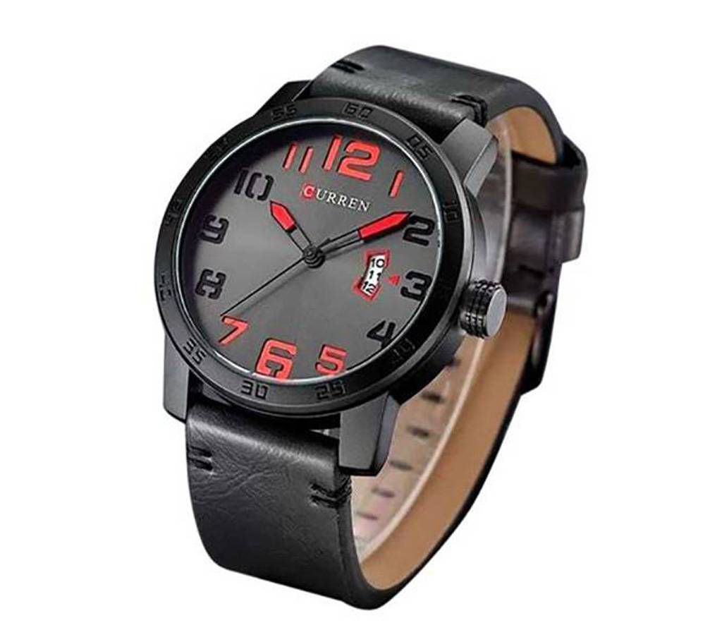Curren (Copy) PU Leather Wrist Watch for Men - Black