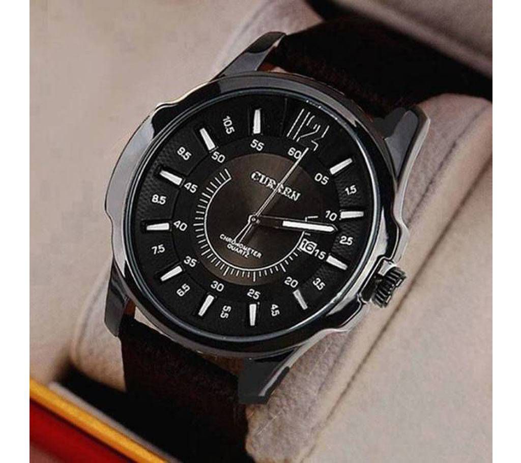 Curren (Copy) PU Leather Analog Watch For Men - Black