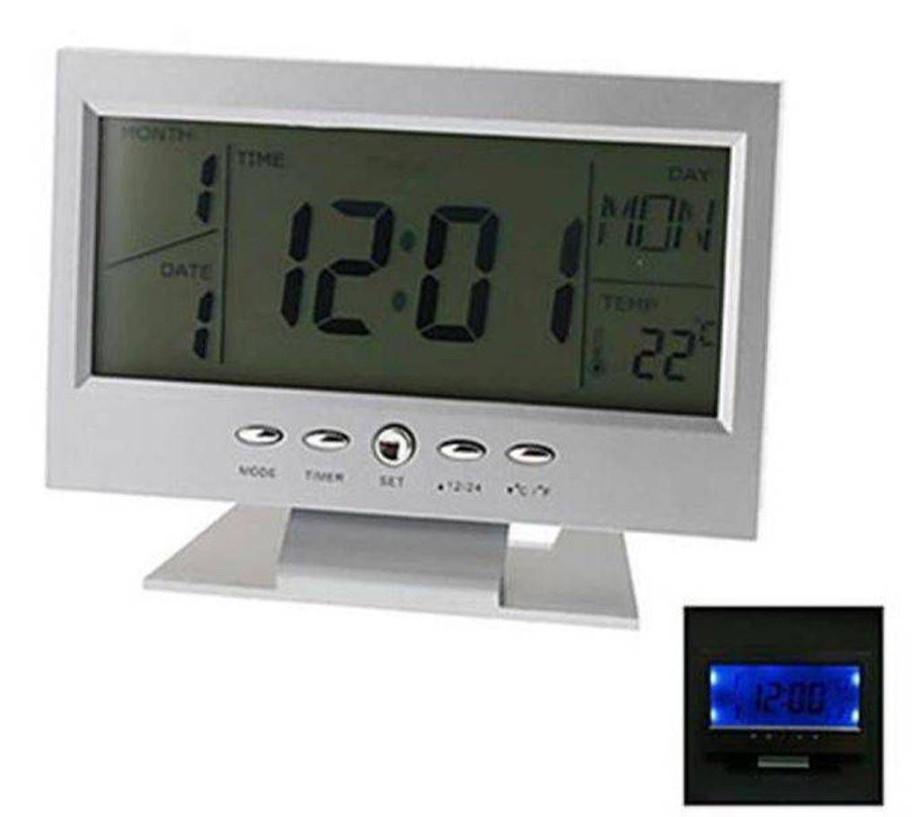 Sound Control Back-Light LCD Clock