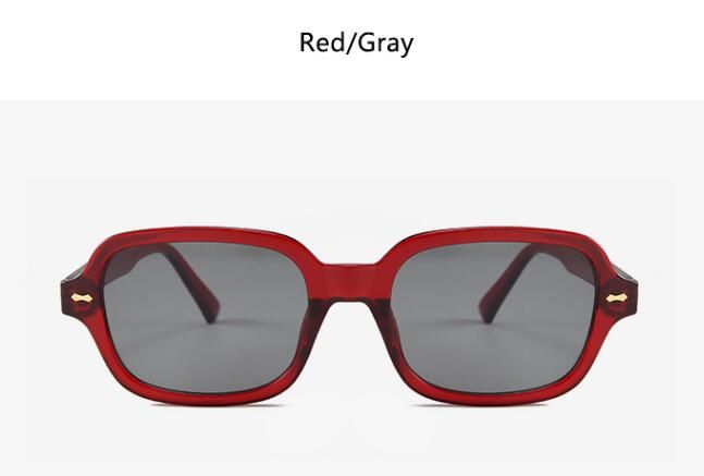 red gray2020 Fashion Sunglasses Mens Brand Designer Black Square Sun Glasses Women Vintage Shades Oculos de sol feminino UV400