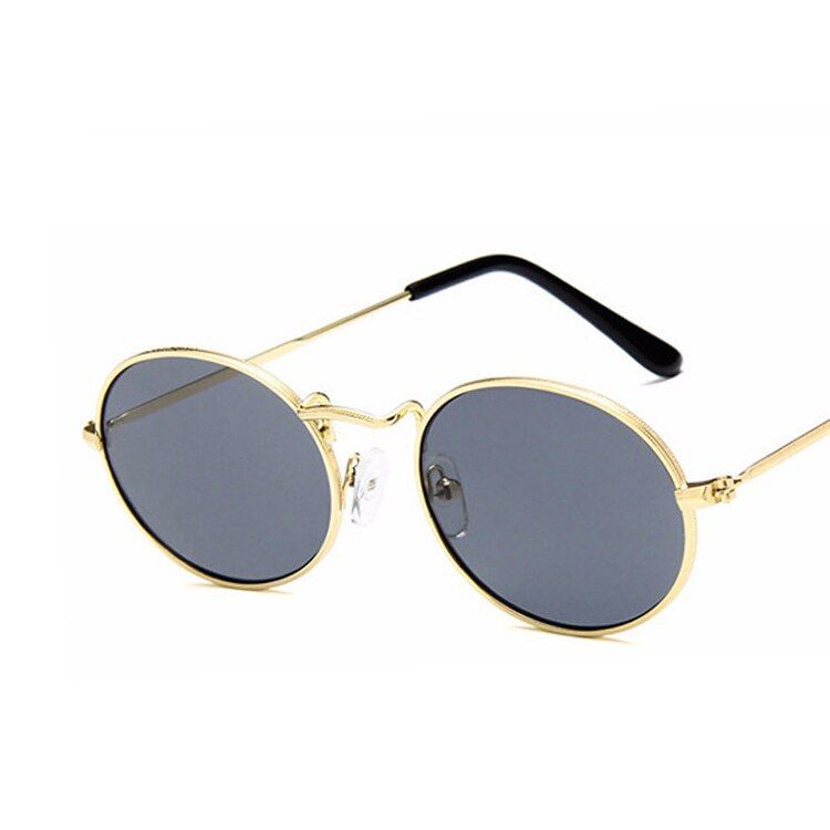 1gray2020 Metal Small Oval Sunglasses Women Brand Designer Candy Color Sun Glasses Outdoor Street Oculos De Sol Feminino