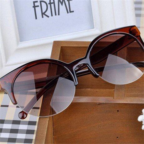 RedOculos De Sol Feminino 2016 Fashion Retro Designer Super Round Circle Glasses Cat Eye Women's Sunglasses Glasses Goggles