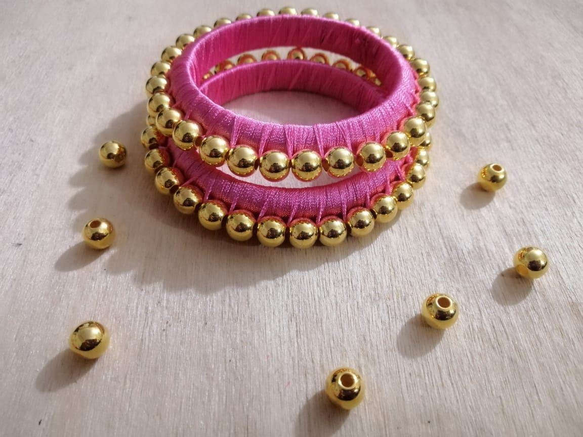 Silk Pink Reshmi Bangle Churi Bracelets for Women and Girls Fashion