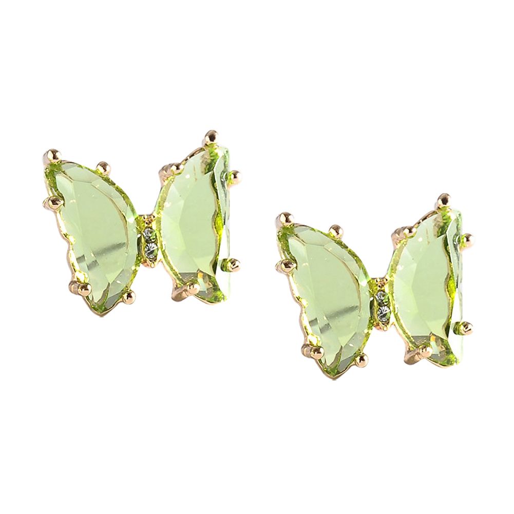 Transparent Butterfly Ear Stud Simple Faux Crystal Earring Women Eardrop Jewelry