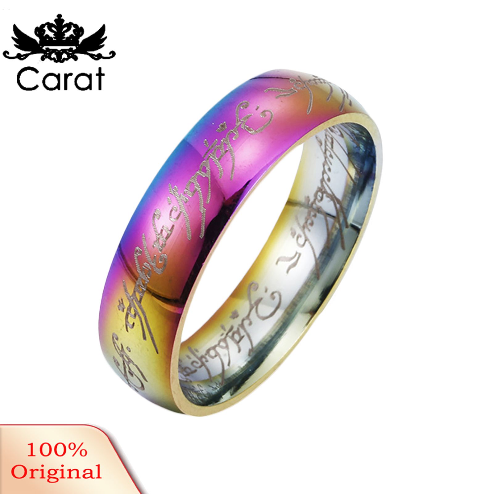 Finger Ring Letters Print Uni Band Ring