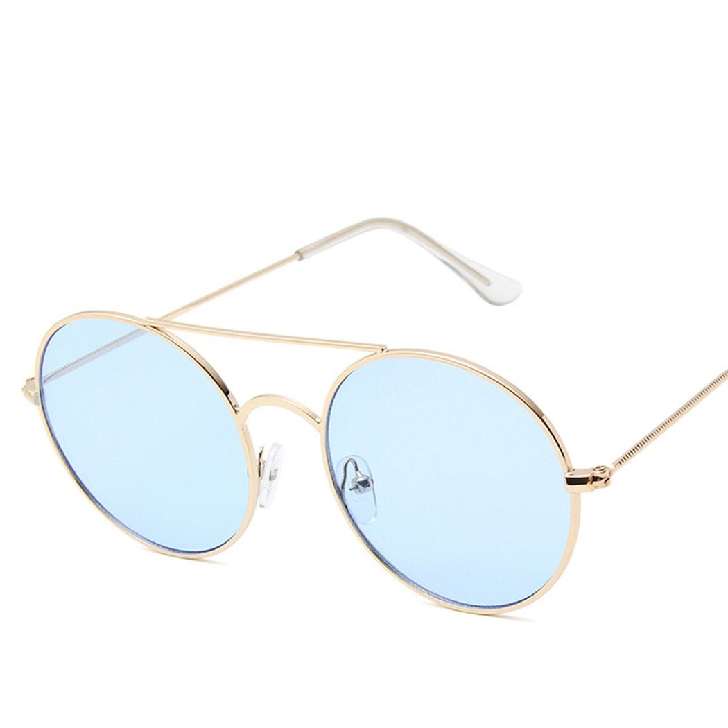 9Women Ocean Yellow Red Round Sun Glasses Mirror Retro Ladies Luxury Small Sunglasses Women Brand Designer Oculos