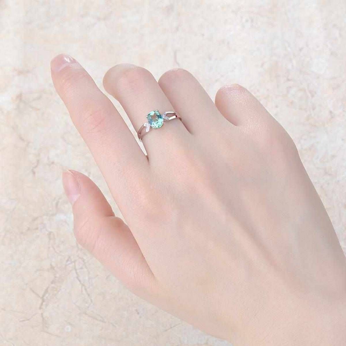 Tourmaline Adjustable Finger Ring Female