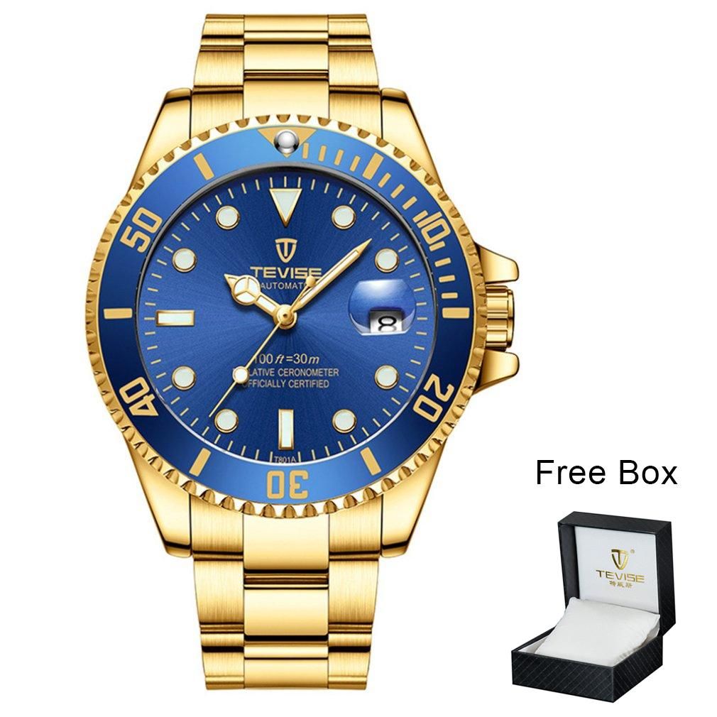 T801 Water Ghost Watch Men's Business Mechanical Wristwatch Steel Belt Waterproof Luxury Automatic Watches