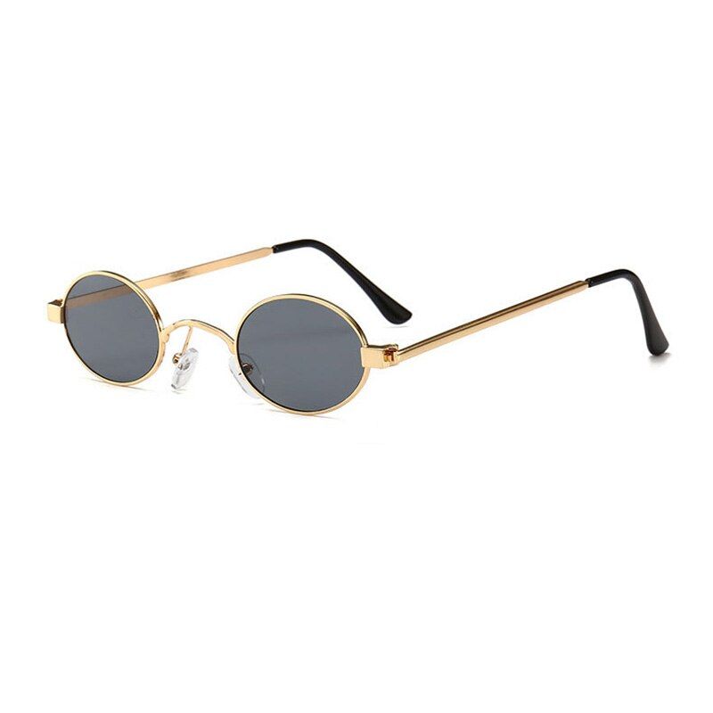 Golden GreySHAUNA Trending Women Small Oval Sunglasses Candy Colors Fashion Men Clear Red Lens Shades UV400