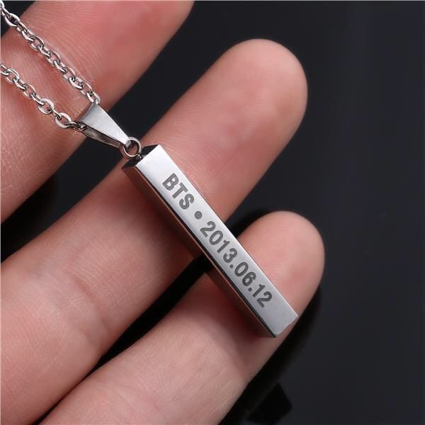 Kpop BTS Bangtan Boys Necklace All Members for Gift BTS Team Logo Love Symbol Member Name Necklace Stainless Steel