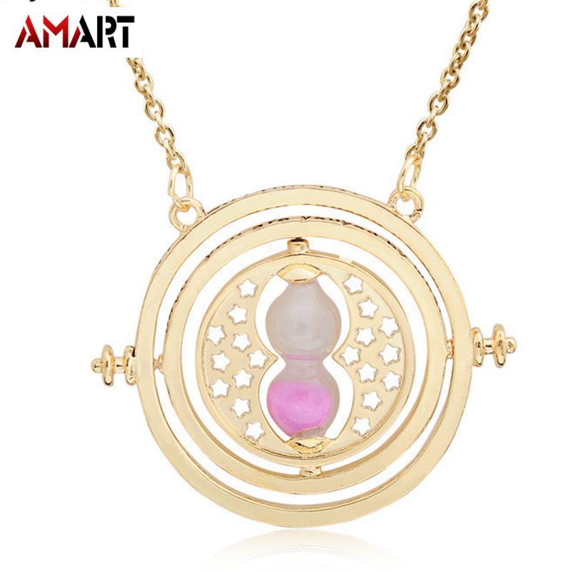 Time Hourglass Pendant Necklace Clavicle Chain Women Alloy Necklaces Neck Ornament