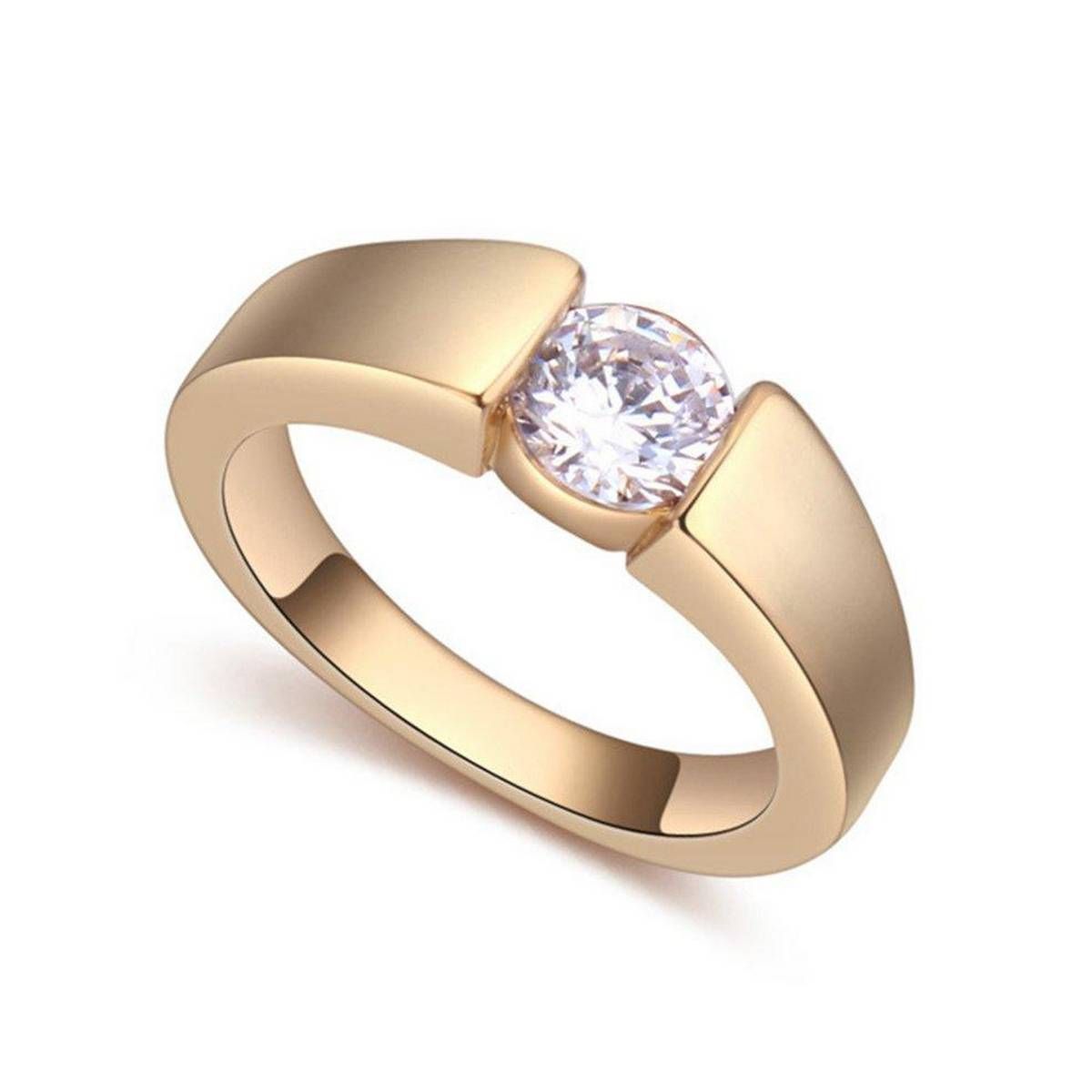 MA Simple Diamond Checkered Couple Ring For Women And Girls Crystal Nail Ring