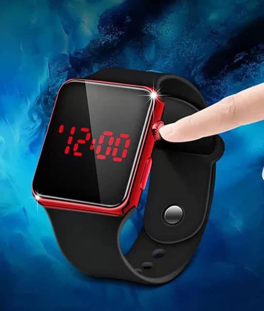 MCW High Quality Gorgeous looking Square LED Digital Sports Watch , Water Resistance LED Wrist Watch-RED