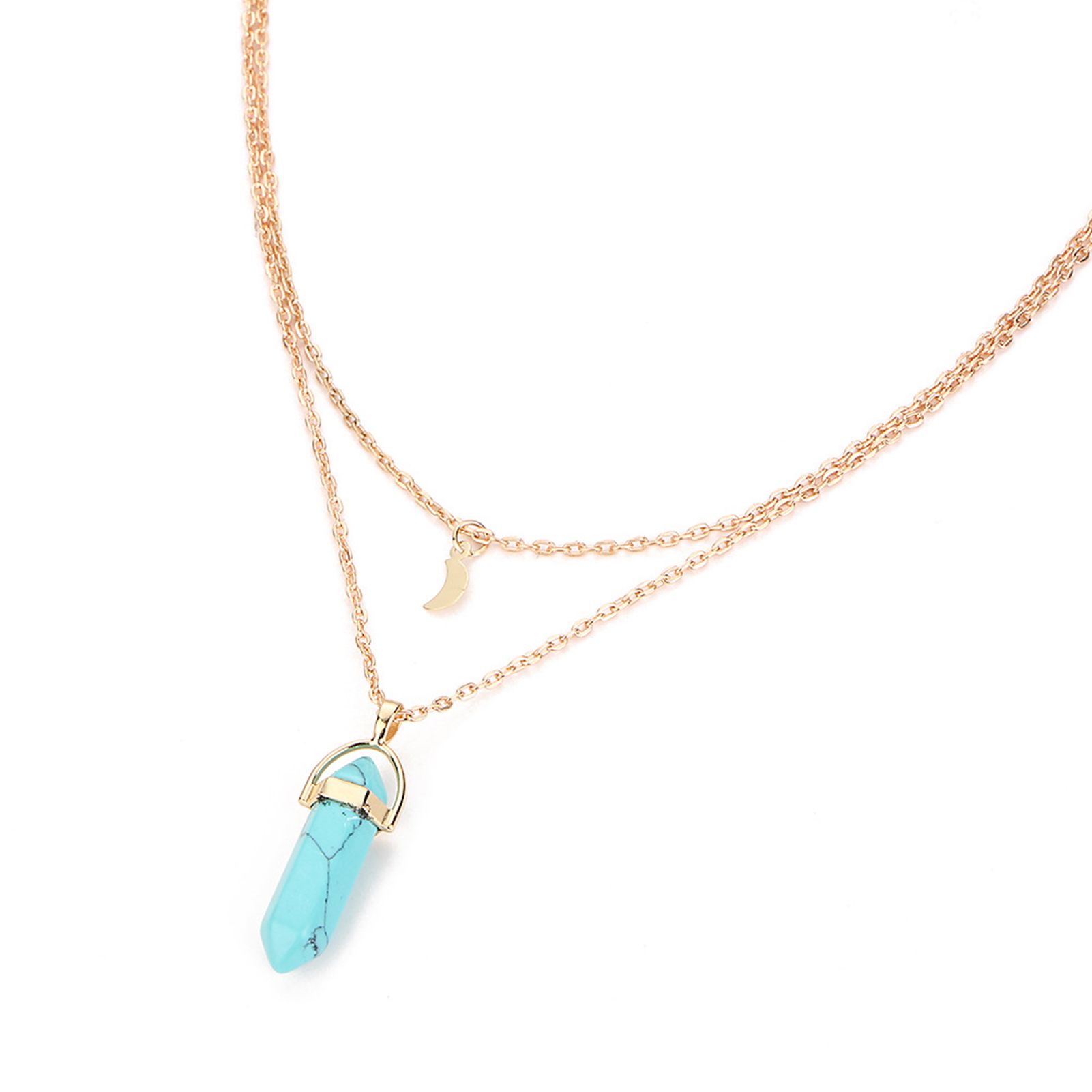 Jewelry Necklace Elegant Women Stone Moon Choker Necklace