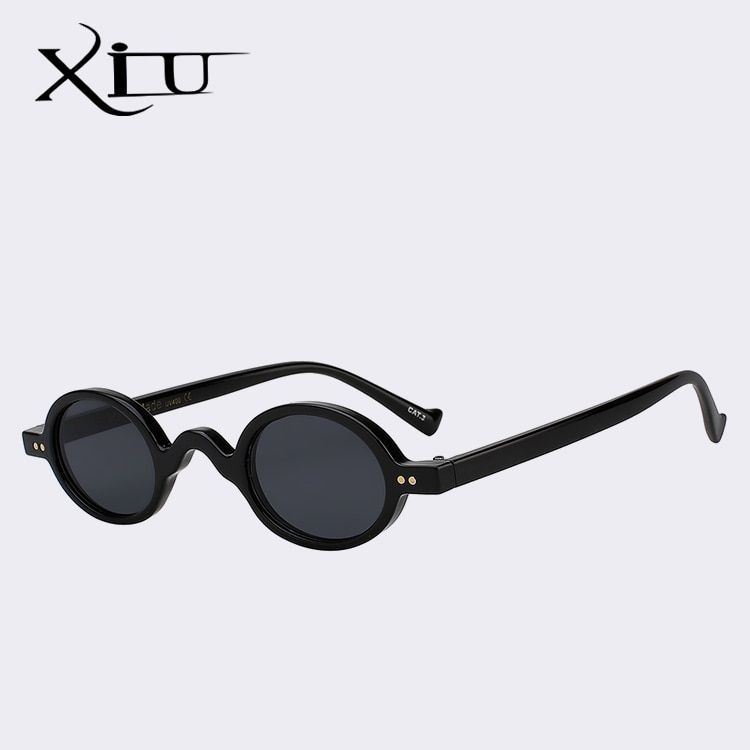 Black w blackXIU Small Round Vintage Sunglasses Women Brand Design Fashion Lenon Top Quality Fashion Glasses Men Oculos UV400