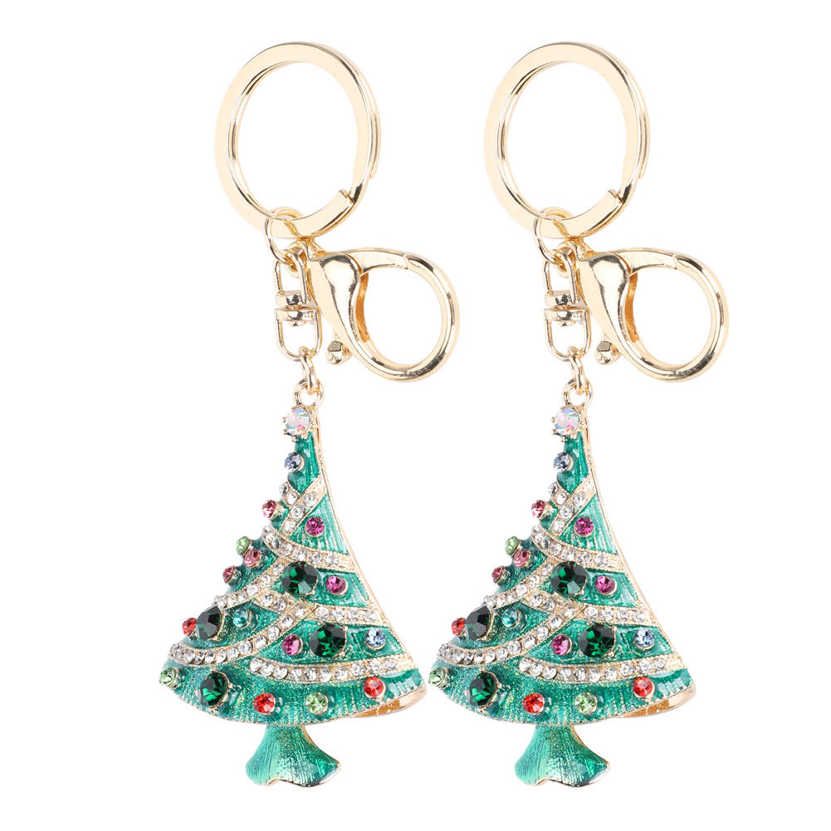 Holiday Decoration Pendant 2Pcs Christmas Keychain Portable Cute Fashionable Ornaments