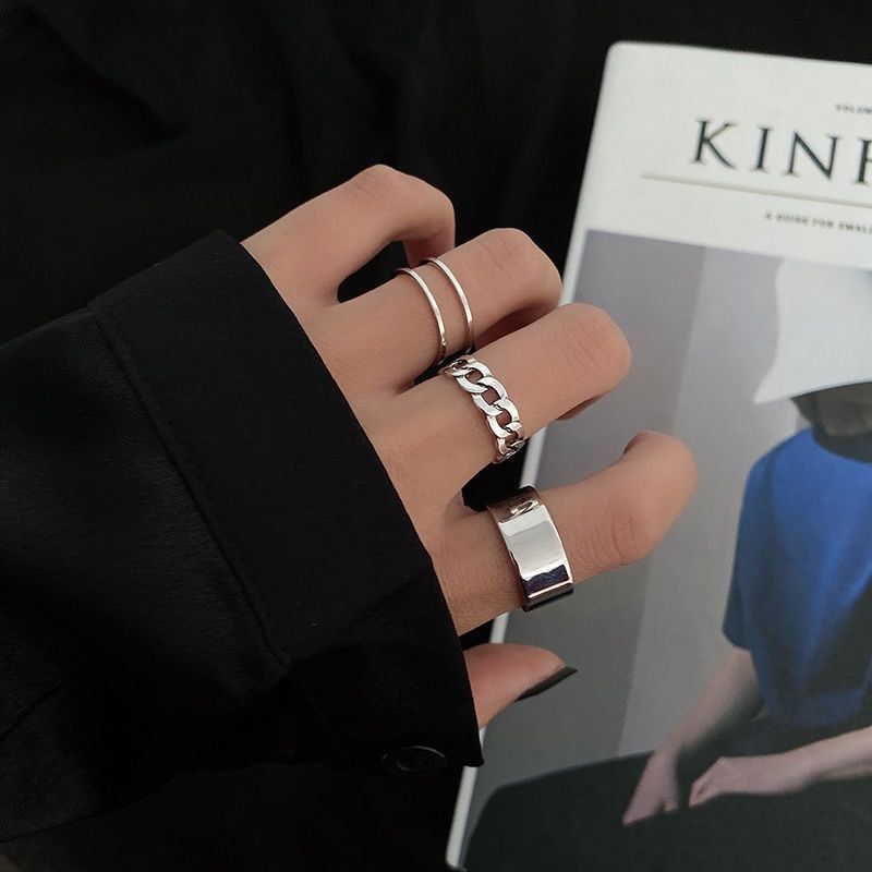 Heart Couples Rings Set Black White Love Rings For Couples Men Women Creative Punk Girls Lover Matching Ring Wedding Party Gift