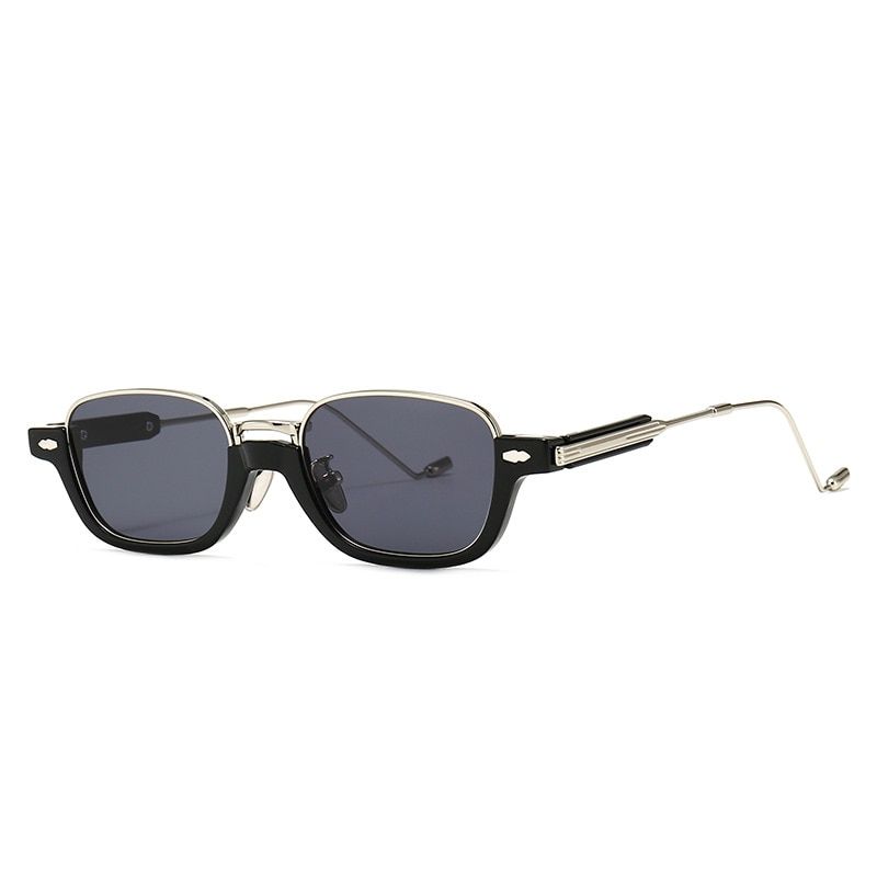 C1Black46533 Half Frame Retro Anti-blue Light Sunglasses Men Women Fashion Shades UV400 Vintage Glasses