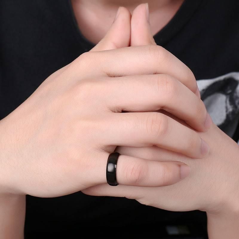 Black Plated Finger Ring for Men