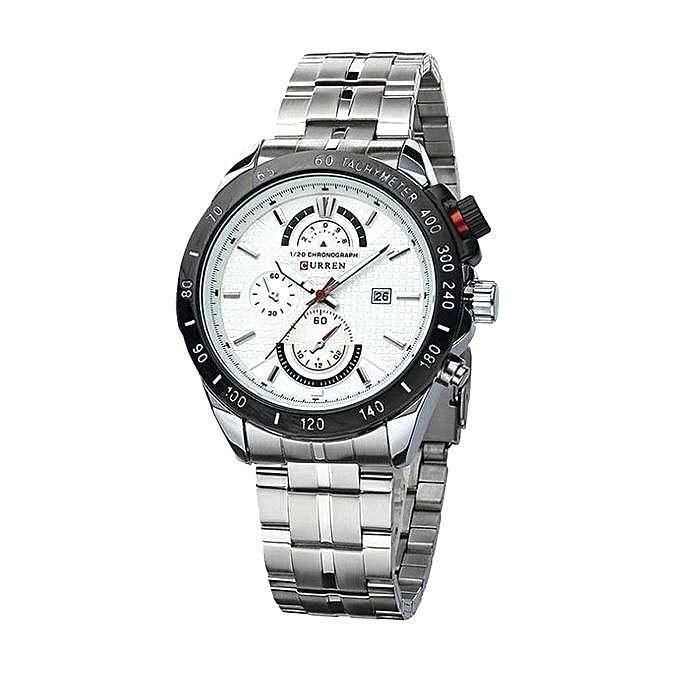 Stainless Steel Wrist Watch for Men – Silver