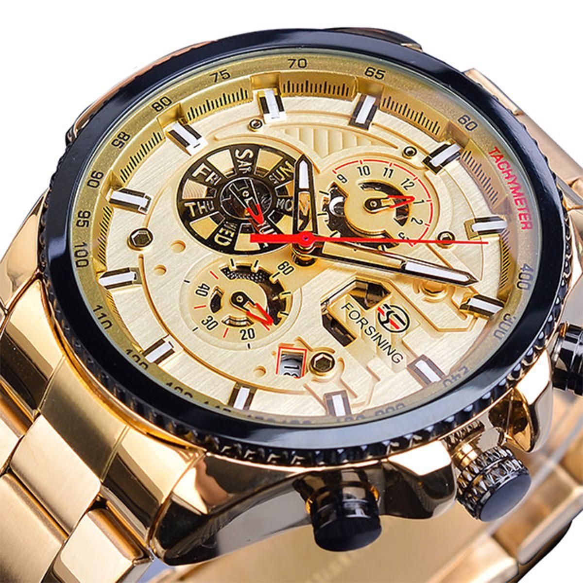 Men Fashion Waterproof Multi-Function Automatic Mechanical Watch