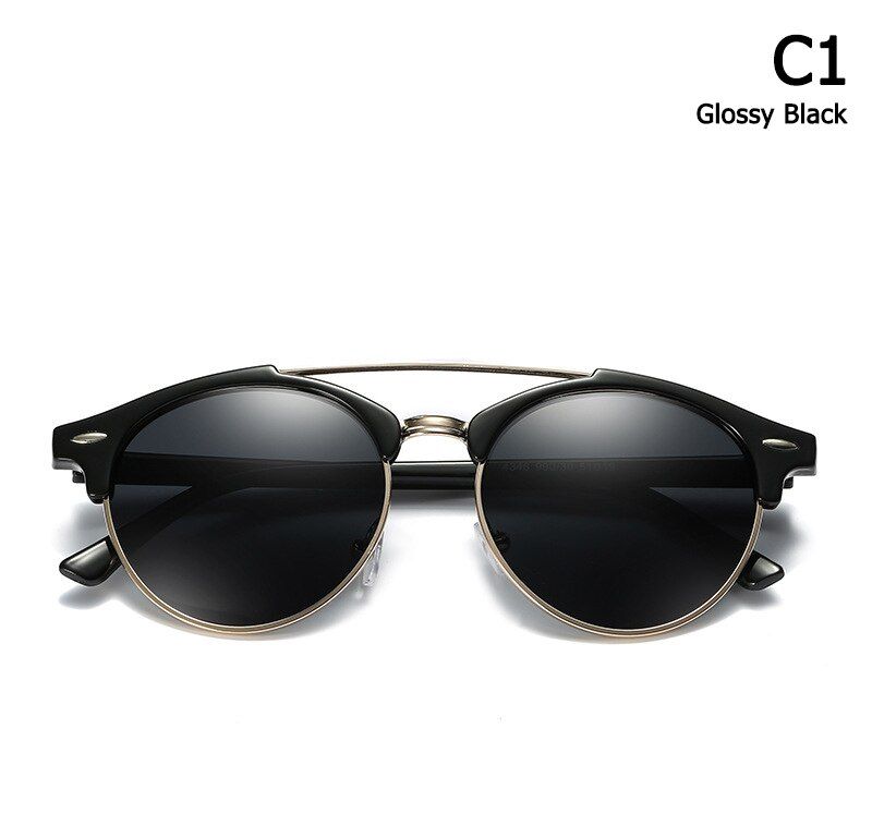 C1JackJad Fashion 4346 Clubround Double Bridge Style POLARIZED Sunglasses Vintage Classic Brand Design Sun Glasses Oculos De Sol