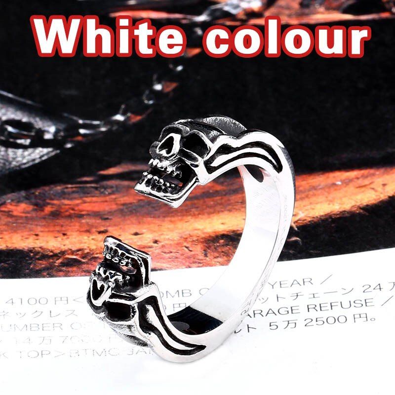 Steel soldier fashion 2018 ring women adjustable stainless steel skull ring rock climbing jewelry