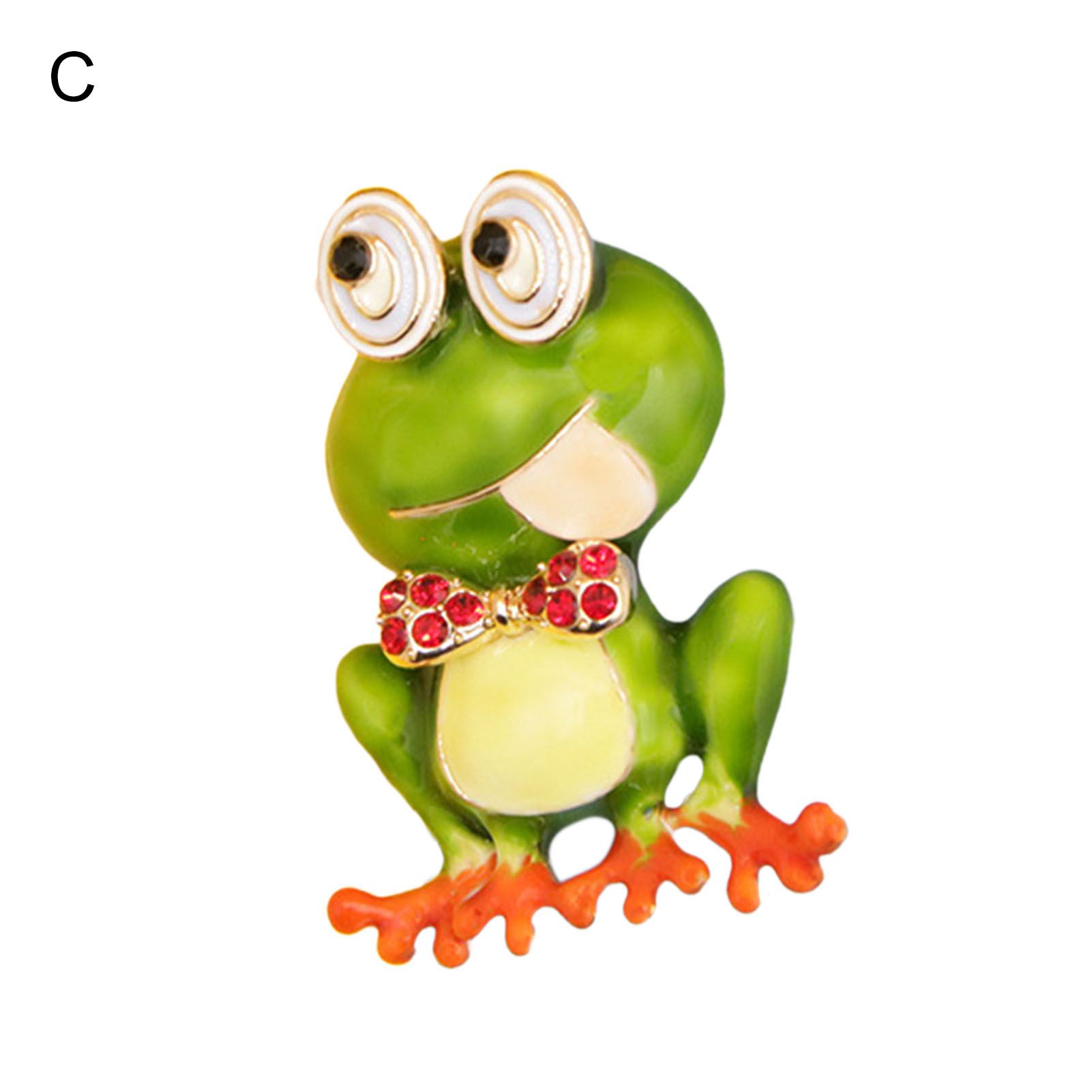 Coat Badgeni Frog Shape Rhinestone Badge