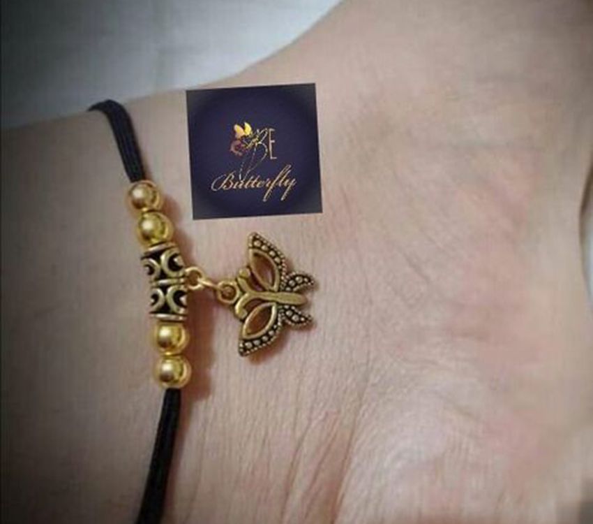 Anklet Payel for women girl butterfly Shape Foot thread Bracelet Nupur with adjustable