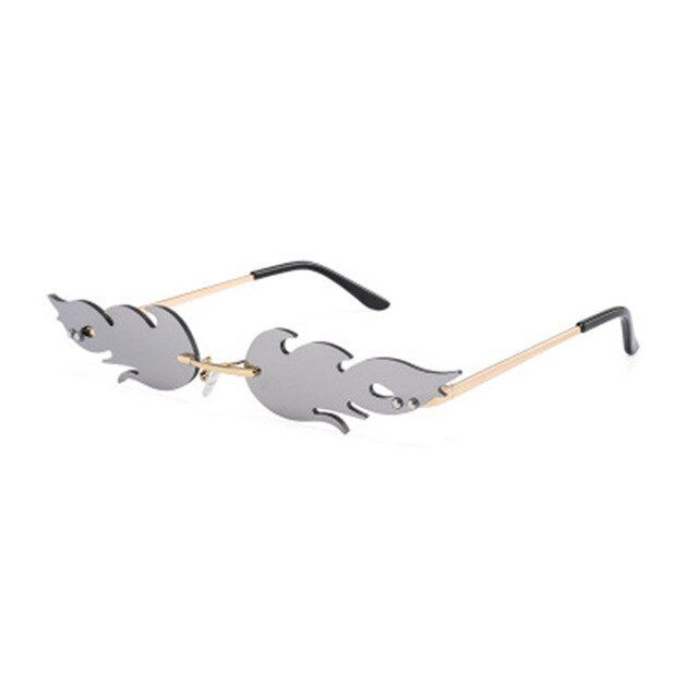 1Trendy Rimless UV400 Sunglasses Women Unique Classic Teardrop Steampunk Sunglasses Female Sunglasses Eyewear Funny Punk Glasses