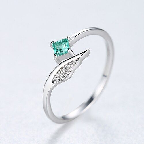 CZCITY Pure 925 Sterling Silver Finger Open Rings for Women Square Emerald Gemstone Fine Jewelry Anniversary Gift Aneis Feminino