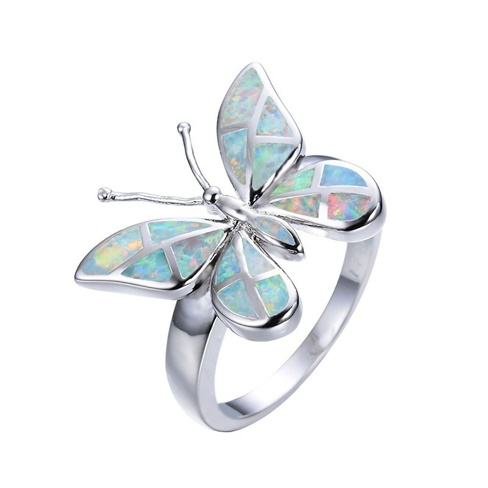 Decorative Good-Looking Women Ring Gift Elegant Rhinestone Butterflies Ring Jewelry Accessaries