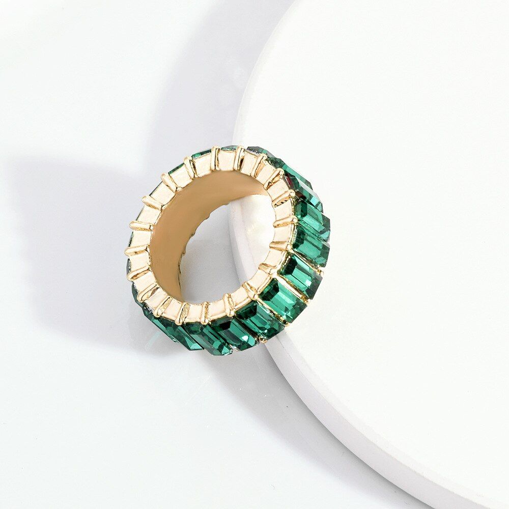 SEDmart Fashion 2020 Copper Thin Line Colorful Zircon Rings for Women Men Bohemian Rainbow Eternity Colors Women's Ring Jewelry